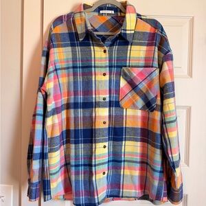 Brand new! Staccato plaid flannel. Size large